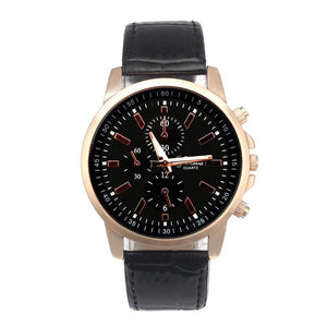 2017 watch mens fashion watches luxury Casual Geneva PU Leather Analog Dial Quartz Wrist Watches Relogio Masculino - watchkarter