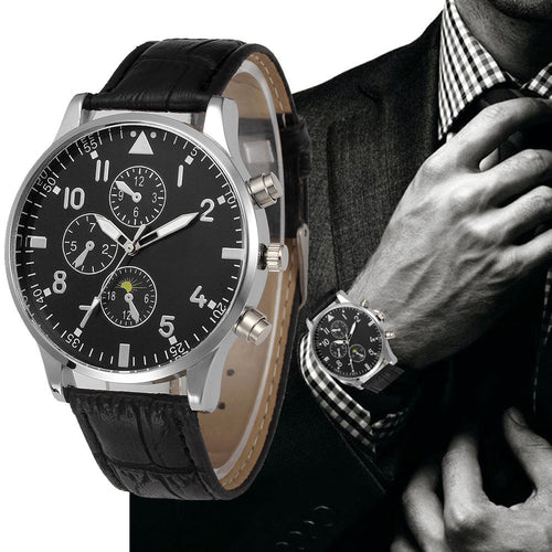 2017 New Arrival Mens Quartz Watches Retro Design Leather Band Analog Alloy Business Wrist Watch relogio masculino de luxo - watchkarter