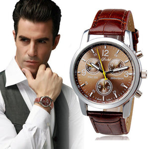 New Luxury Fashion Crocodile Faux Leather Mens Analog Watch Watches - watchkarter