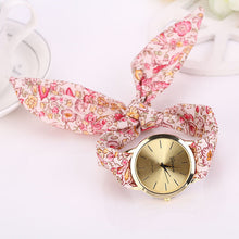 relojes mujer 2017 Womens Floral Jacquard Cloth Quartz Bracelet Watch Wristwatch Cloth fabric Watch vrouwen horloge - watchkarter