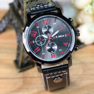 Men's Sports Quartz Watches 2017 Fashion 30Bar Waterproof Mens Watches Faux Leather Wristwatches For Men Relogio masculino #509 - watchkarter