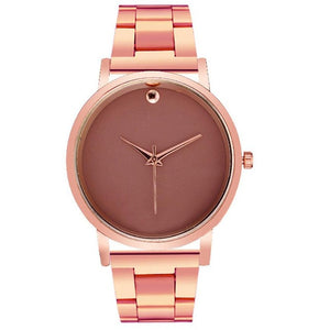 Luxury Fashion Ladies Watches Full Stainless Steel Rose Gold Simple Desgin Quartz Wrist Watches Montre Femme Dress Watch #531 - watchkarter