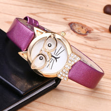 Cute Glasses Cat Women Analog Quartz Dial Wrist Watch - watchkarter