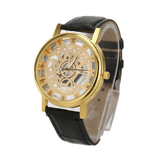 Men Luxury Stainless Steel Quartz Military Sport Leather Band Dial Wrist Watch - watchkarter