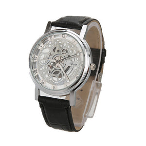 Men Luxury Stainless Steel Quartz Military Sport Leather Band Dial Wrist Watch - watchkarter