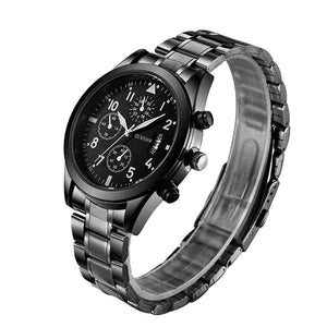 Fashion Men Stainless Steel Band Analog Quartz Movement Wrist Watch - watchkarter