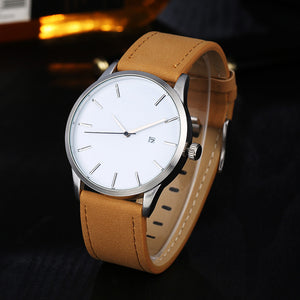 Popular Low-key Minimalist Connotation Leather Men's Quartz Wristwatch - watchkarter