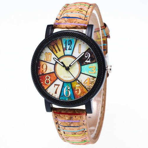 High Quality Women's Watch Harajuku Graffiti Pattern Leather Band Analog Quartz Vogue Wrist Watches - watchkarter